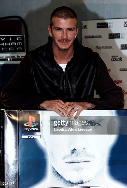 David Beckham launches his new Playstation videogame ''David Beckham Soccer'' during a press conference at the Lowry Hotel in Manchester. DIGITAL...