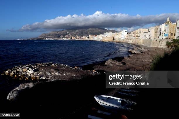 View of Trapani on June 08, 2018 in Trapani, Italy. Trapani is a city and comune on the west coast of Sicily. Founded by Elymians, the city is still...