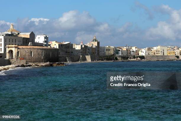 View of Trapani on June 08, 2018 in Trapani, Italy. Trapani is a city and comune on the west coast of Sicily. Founded by Elymians, the city is still...