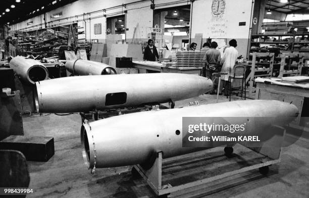 Usine d'aviation dans la banlieue de Tel Aviv le 30 décembre 1975 en Israël.