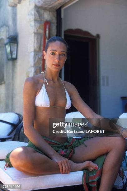 Portrait de l'actrice Marisa Berenson en 1976, France.