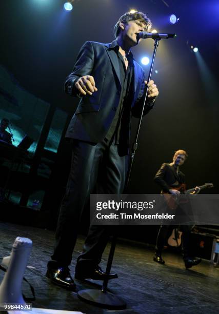 Morten Harket and Paul Waaktaar-Savoy of A-Ha perform the final US date of the bands Farewell Tour at Club Nokia on May 16, 2010 in Los Angeles,...