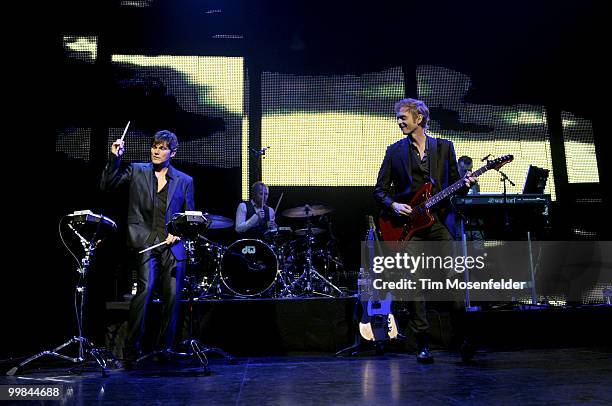 Morten Harket and Paul Waaktaar-Savoy of A-Ha perform the final US date of the bands Farewell Tour at Club Nokia on May 16, 2010 in Los Angeles,...