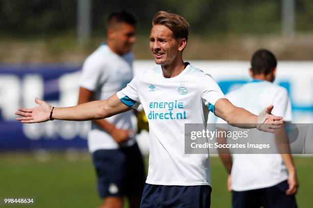 Luuk de Jong of PSV during the Training PSV on July 13, 2018 in Verbier Switzerland