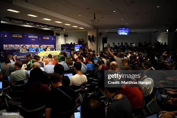 Genera view as the media interview Luka Modric and Zlatko Dalic, Head coach of Croatia during a Croatia press conference during the 2018 FIFA World...