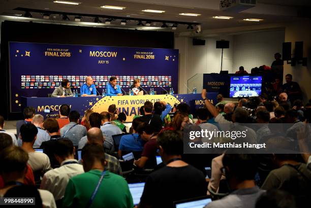 Genera view as the media interview Luka Modric and Zlatko Dalic, Head coach of Croatia during a Croatia press conference during the 2018 FIFA World...