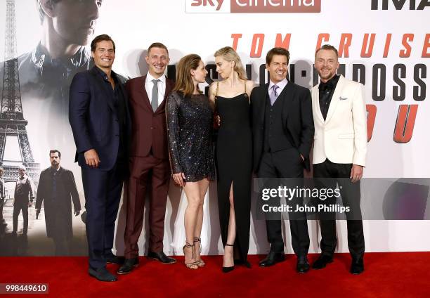 Henry Cavill, Frederick Schmidt, Rebecca Ferguson, Vanessa Kirby, Tom Cruise and Simon Pegg attend the UK Premiere of 'Mission: Impossible - Fallout'...