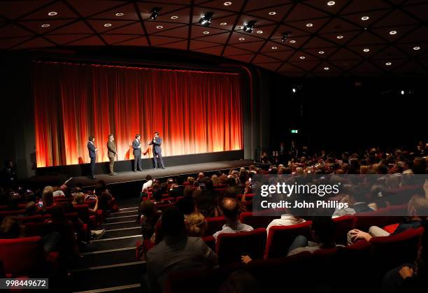 Alex Zane, Christopher McQuarrie, Tom Cruise and Henry Cavill introduce a screening at the BFI Southbank after the UK Premiere of 'Mission:...