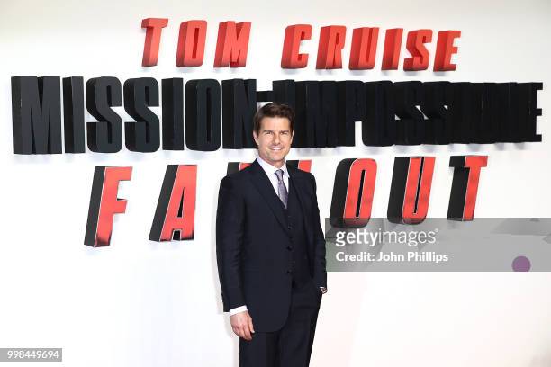 Tom Cruise attends the UK Premiere of 'Mission: Impossible - Fallout' at the BFI IMAX on July 13, 2018 in London, England.