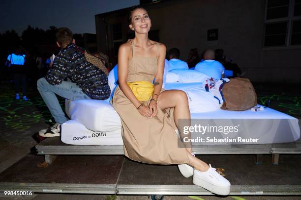 Masha Sedgwick attends the HUGO show during the Berlin Fashion Week Spring/Summer 2019 at Motorwerk on July 5, 2018 in Berlin, Germany.