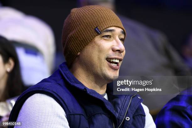 Head coach Paul Henare of the New Zealand Tall Blacks looks on during the NZNBL match between Wellington Saints and Taranaki Mountainairs at TSB...