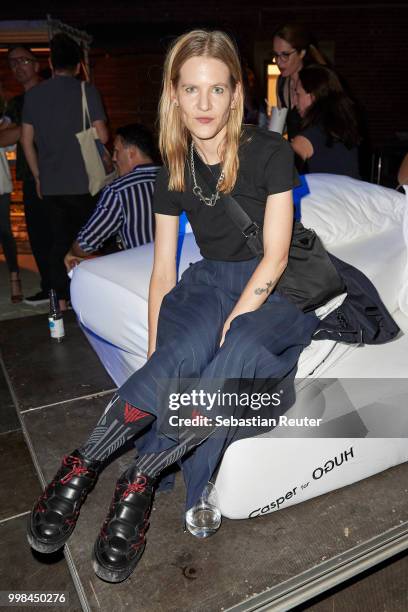 Aino Laberenz attends the HUGO show during the Berlin Fashion Week Spring/Summer 2019 at Motorwerk on July 5, 2018 in Berlin, Germany.