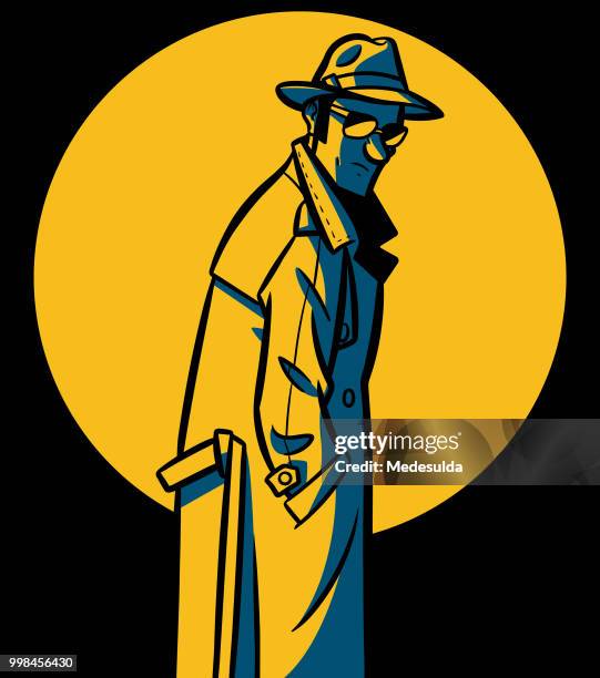 stockillustraties, clipart, cartoons en iconen met detective spy vector - detective