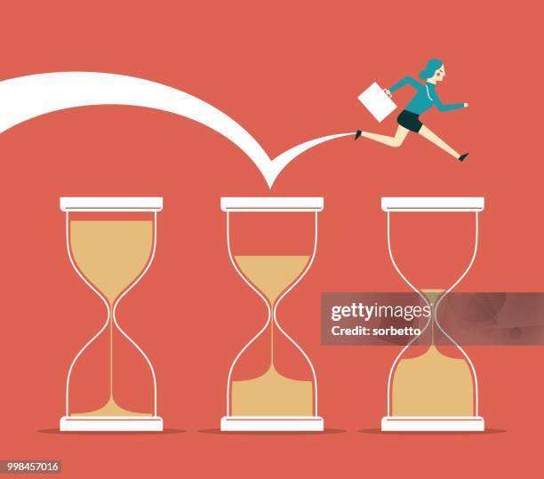 time pressure - businesswoman - busy stock illustrations