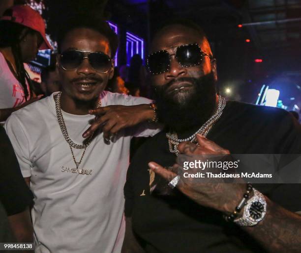 Sam Sneak and Rick Ross party at Rockwell Miami on July 13, 2018 in Miami Beach, Florida.