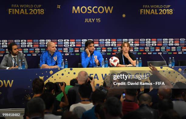 General view as the media interview Luka Modric and Zlatko Dalic, Head coach of Croatia during a Croatia press conference during the 2018 FIFA World...