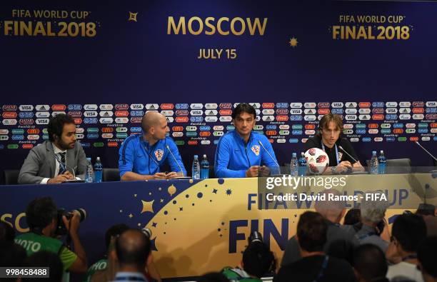 General view as the media interview Luka Modric and Zlatko Dalic, Head coach of Croatia during a Croatia press conference during the 2018 FIFA World...