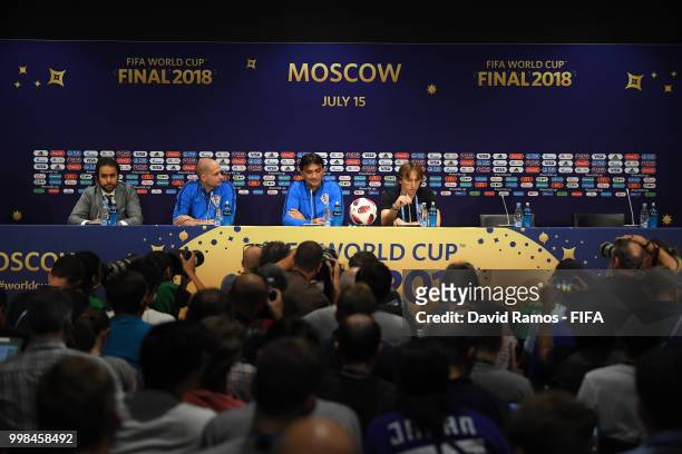 General view as the media interview Luka Modric and Zlatko Dalic, Head coach of Croatia during a Croatia press conference during the 2018 FIFA World...