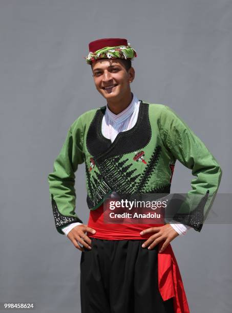 Dancer fromTurkish Republic of Northern Cyprus Ahmet Sinanoglu poses for a photo during the International Golden Karagoz Folk Dance Competition...