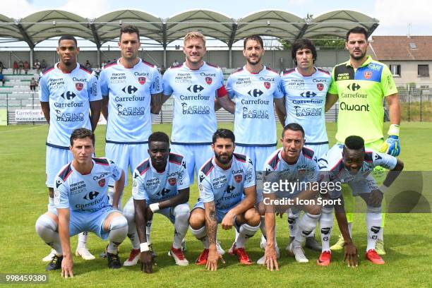 Team Gazelec Ajaccio during the friendly match between Bordeaux and Gazelec Ajaccio on July 13, 2018 in Yzeure, France.