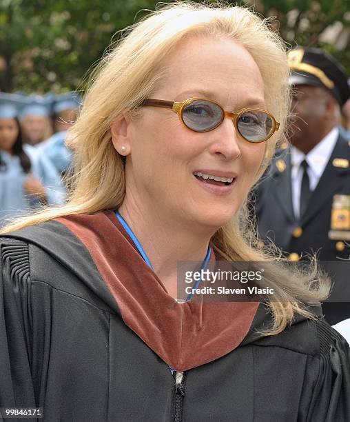Actress Meryl Streep attends the Barnard College Commencement on May 17, 2010 in New York City.