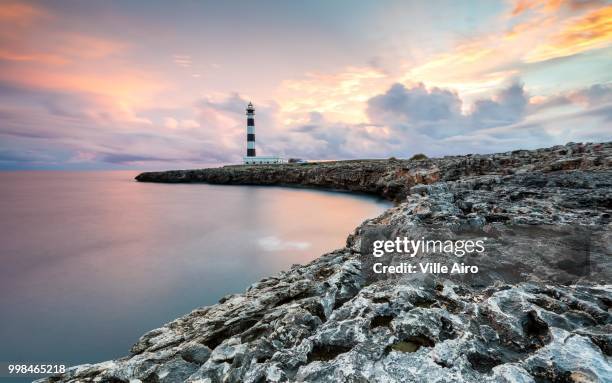 cap d'artrutx lighthouse - ville stock pictures, royalty-free photos & images