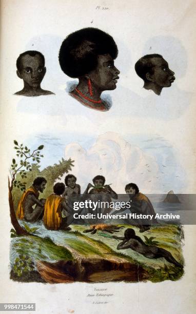 Anthropological illustration depicting the Ethiopian Race; by F. E. Guerin. From Dictionnaire pittoresque d'histoire naturelle et des phenomenes de...