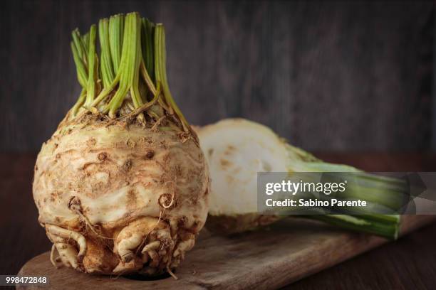 fresh raw celeriec - celeriac ストックフォトと画像