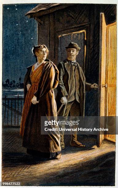 Illustration for 'Le Tresor d'Arlatan' 1897 Edition, of the novel by Daudet. Illustrations by H. T. LAURENT-DESROUSSEAUX. Alphonse Daudet was a...