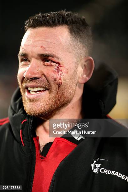 Ryan Crotty of the Crusaders after the round 19 Super Rugby match between the Crusaders and the Blues at AMI Stadium on July 14, 2018 in...
