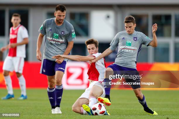 Carel Eiting of Ajax, Pieter Gerkens of Anderlecht during the Club Friendly match between Ajax v Anderlecht at the Olympisch Stadion on July 13, 2018...