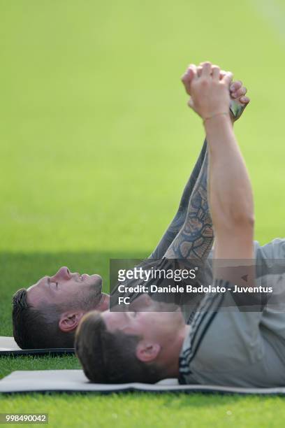 Federico Bernardeschi during a Juventus morning training session on July 14, 2018 in Turin, Italy.