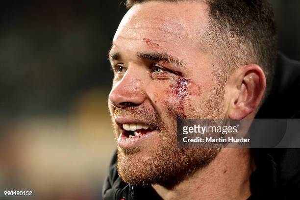 Ryan Crotty of the Crusaders after the round 19 Super Rugby match between the Crusaders and the Blues at AMI Stadium on July 14, 2018 in...