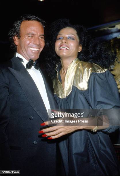 Julio Iglesias and Diana Ross circa 1984 in New York City.