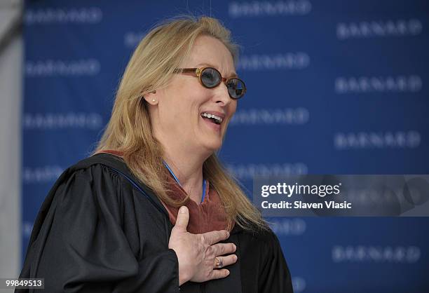 Actress Meryl Streep attends the Barnard College Commencement on May 17, 2010 in New York City.