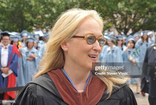 Actress Meryl Streep attends the Barnard College Commencement on May 17, 2010 in New York City.