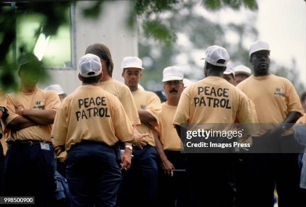 Peace patrol during Woodstock circa 1994 in Saugerties.