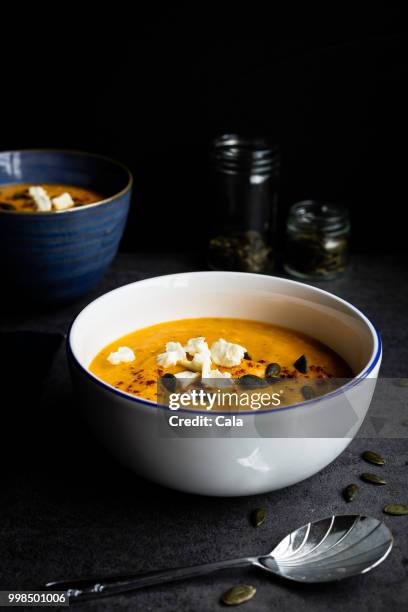 butternut squash soup - cala stock pictures, royalty-free photos & images