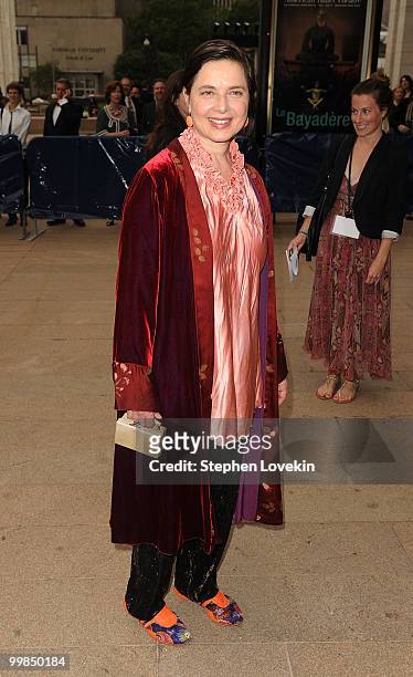 Actress Isabella Rossellini attends the 2010 American Ballet Theatre Annual Spring Gala at The Metropolitan Opera House on May 17, 2010 in New York...
