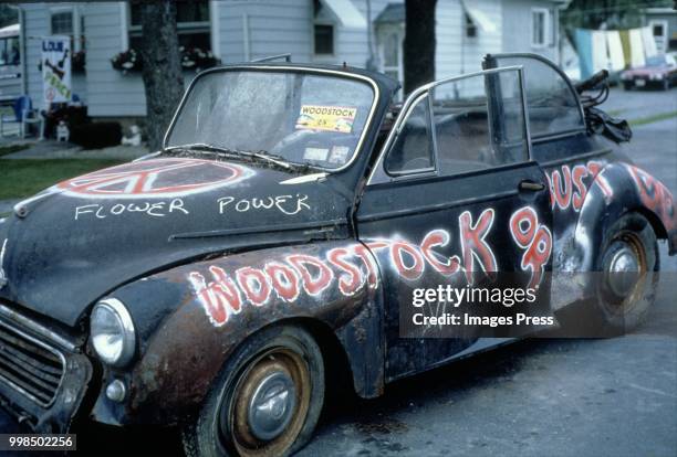 Painted car during Woodstock circa 1994 in Saugerties.