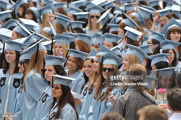 The atmosphere at the Barnard College Commencement on May 17, 2010 in New York City.