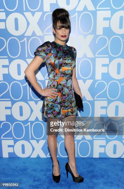 Actress Lea Michele attends the 2010 FOX Upfront after party at Wollman Rink, Central Park on May 17, 2010 in New York City.