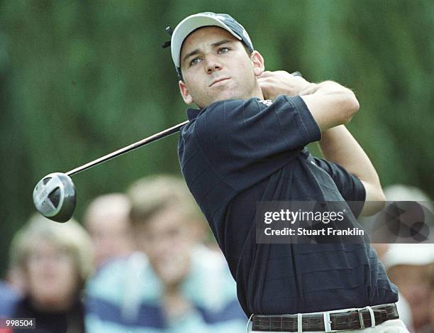 Sergio Garcia of Spain in action on the 9th hole during the second round of the Lancome Trophy at the St-Nom-la-Breteche Golf Club, Paris, France....