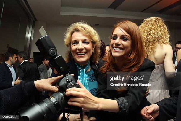 Fioretta Mari and Miriam Leone attend the My Fair Miss Web channel launch at Crowne Plaza on May 17, 2010 in Rome, Italy.