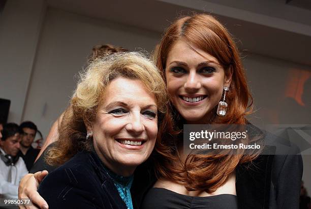 Fioretta Mari and Miriam Leone attend the My Fair Miss Web channel launch at Crowne Plaza on May 17, 2010 in Rome, Italy.