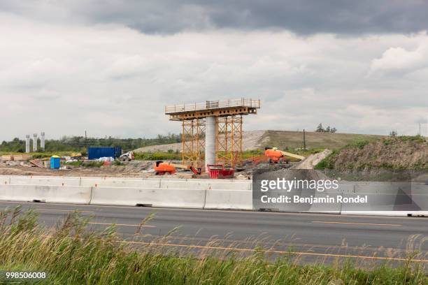 construction of highway overpass - benjamin rondel stock pictures, royalty-free photos & images