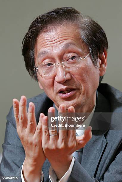 Jonney Shih, chairman of Asustek Computer Inc., speaks during an interview at the company's headquarters in Taipei, Taiwan, on Wednesday, May 12,...