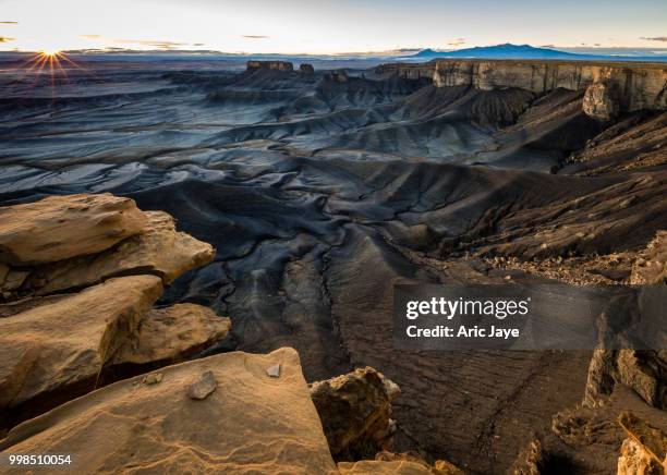 sunrise moonscape overlook - jaye stock pictures, royalty-free photos & images