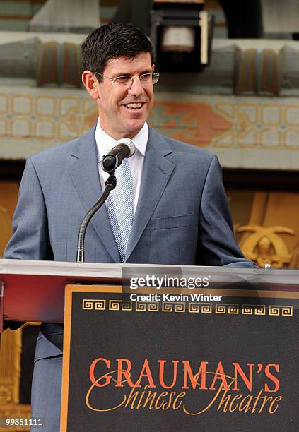 Chairman of The Walt Disney Studios Rich Ross speaks onstage during the Jerry Bruckheimer hand and footprint ceremony held at Grauman's Chinese...