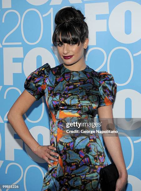 Actress Lea Michele attends the 2010 FOX UpFront after party at Wollman Rink, Central Park on May 17, 2010 in New York City.